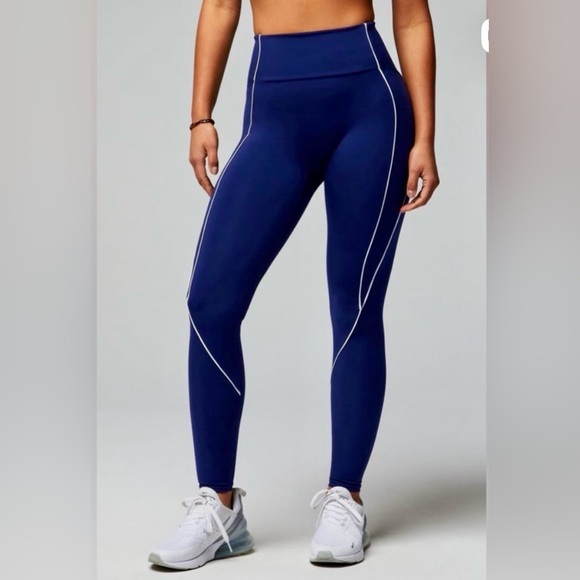 Fabletics Pants - Fabletics Deep Blue Leggings with White Accents